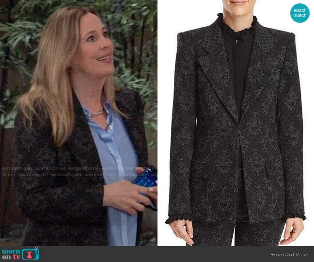 Kobi Halperin Porsha Printed Blazer worn by Laura Collins (Genie Francis) on General Hospital