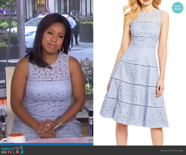 WornOnTV: Sheinelle’s blue sleeveless lace dress on Today | Sheinelle ...