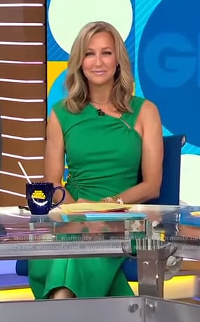 Lara’s green asymmetric dress on Good Morning America