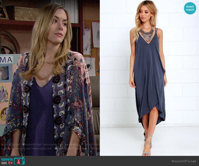 Lush Mood and Melody Washed Blue High Low Dress worn by Hope Logan (Annika Noelle) on The Bold and the Beautiful