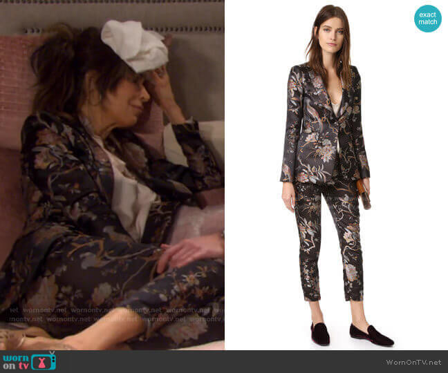 Alice + Olivia Macey Blazer and Stacey Pants worn by Kate Roberts (Lauren Koslow) on Days of our Lives
