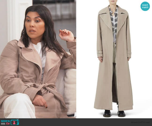 Redux Grunge Full-Length Belted Trench Coat by Marc Jacobs worn by Kourtney Kardashian on Keeping Up with the Kardashians