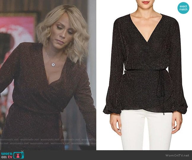 Metallic Jersey Wrap Top by Juan Carlos Obando worn by Giselle (Nicole Ari Parker) on Empire