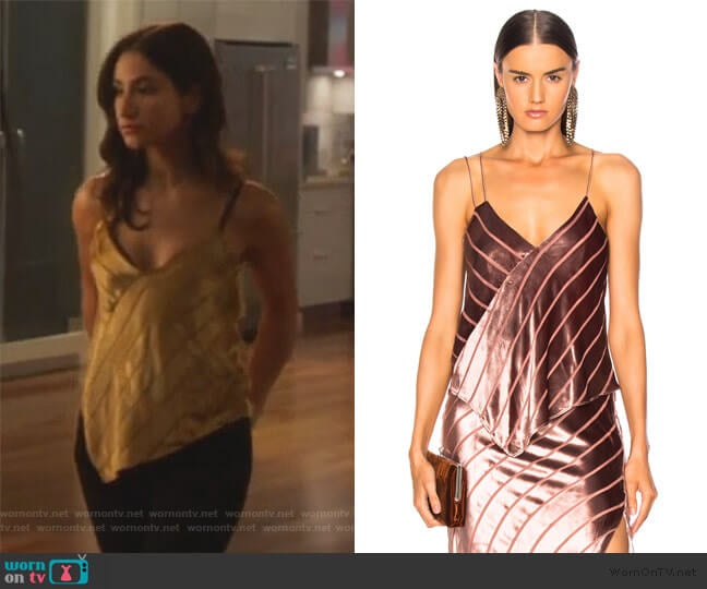 Asymmetric Cami by Michelle Mason worn by Adena El-Amin (Nikohl Boosheri) on The Bold Type