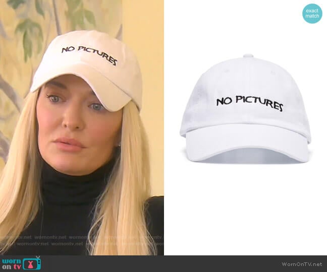 No Pictures cotton baseball cap by Nasaseasons worn by Erika Jayne on The Real Housewives of Beverly Hills