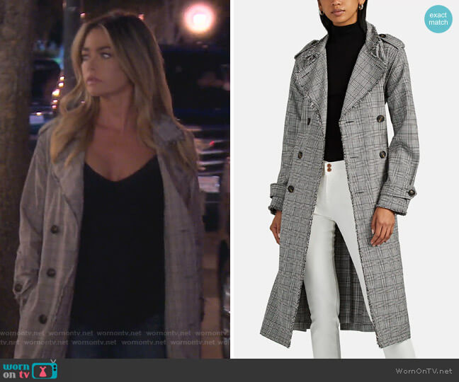 Dorian Plaid Cotton Trench Coat by NSF worn by Denise Richards on The Real Housewives of Beverly Hills