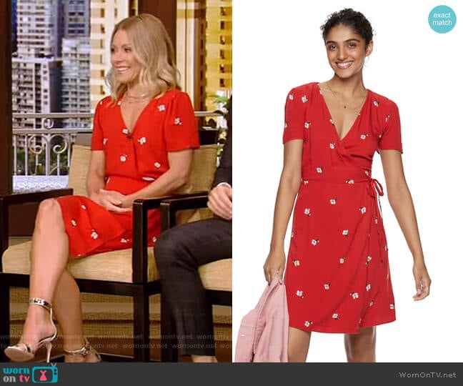 Printed Wrap Dress by Popsugar worn by Kelly Ripa on Live with Kelly and Mark