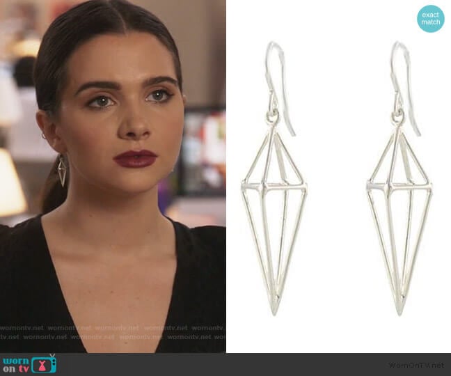 Triangle Cage Earrings by Peggy Li worn by Jane Sloan (Katie Stevens) on The Bold Type