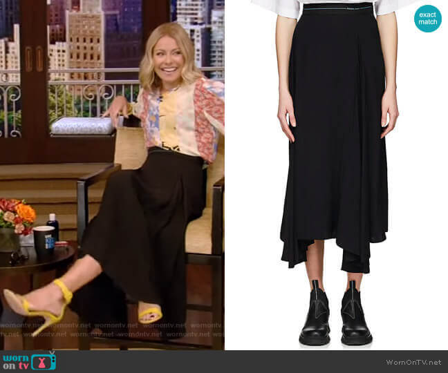 Pleated Godet Skirt by Prada worn by Kelly Ripa on Live with Kelly and Mark