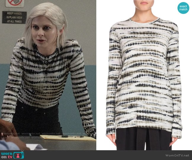 Proenza Schouler  Long-Sleeve Tie-Dye Cotton T-Shirt worn by Liv Moore (Rose McIver) on iZombie