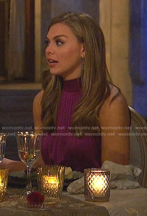 Hannah's purple pleated dress on The Bachelorette