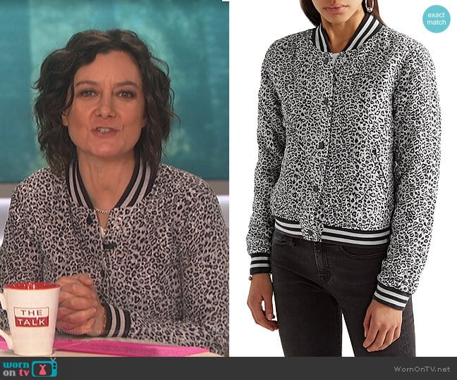 Leopard Print Jacket by R13 worn by Sara Gilbert on The Talk