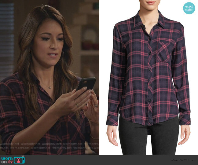 Colleen’s navy plaid shirt on Life in Pieces