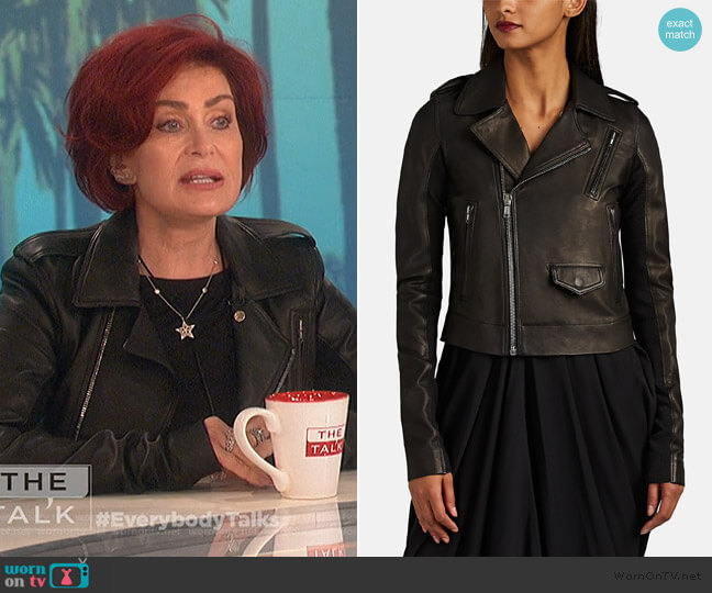 Wornontv Sharons Black Leather Moto Jacket On The Talk Sharon