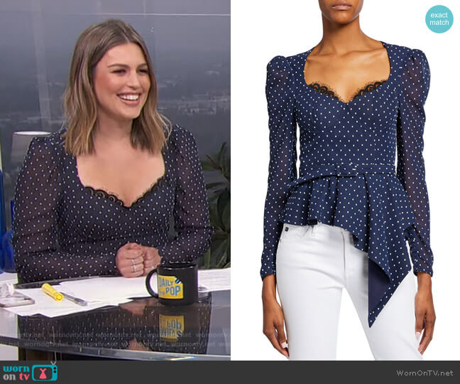 Plumetis Top by Self Portrait worn by Carissa Loethen Culiner on E! News