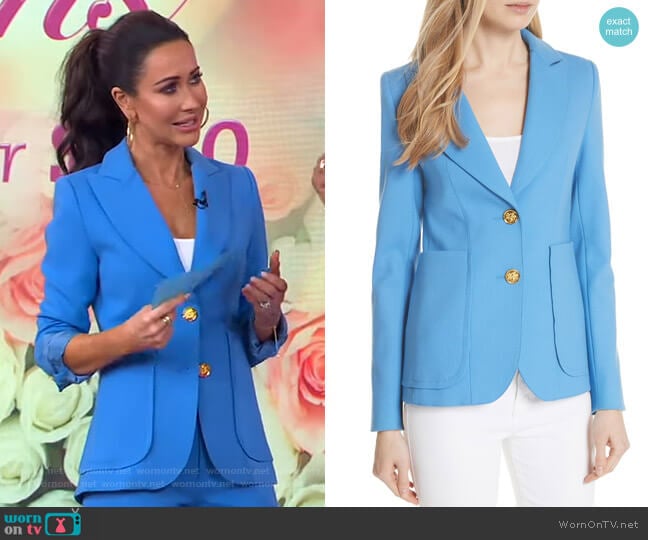 Smythe Portrait Neck Wool Blazer worn by Jessica Mulroney on GMA