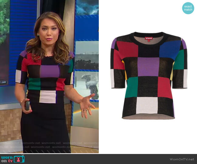 Bain Top by Staud worn by Ginger Zee on Good Morning America