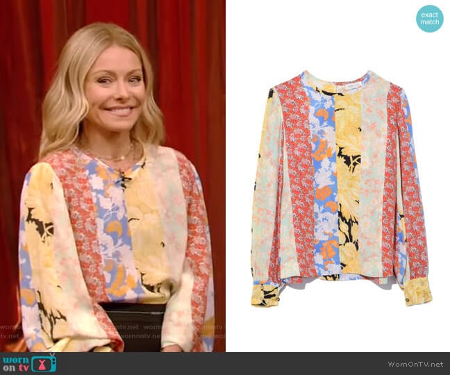 Karolina Blouse by Stine Goya worn by Kelly Ripa on Live with Kelly and Mark