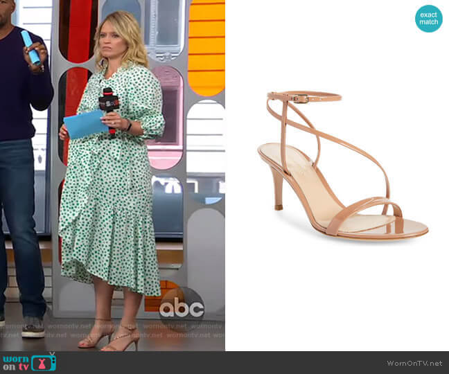 Strappy Sandal by Gianvito Rossi worn by Sara Haines on Good Morning America