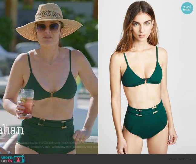 Heather’s green ring bikini bottoms on Life in Pieces