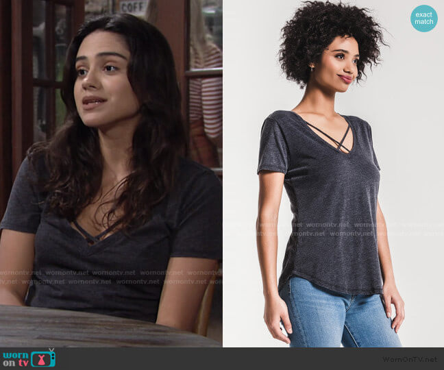 Z Supply The Crossroads Tee worn by Lola Rosales (Sasha Calle) on The Young & the Restless