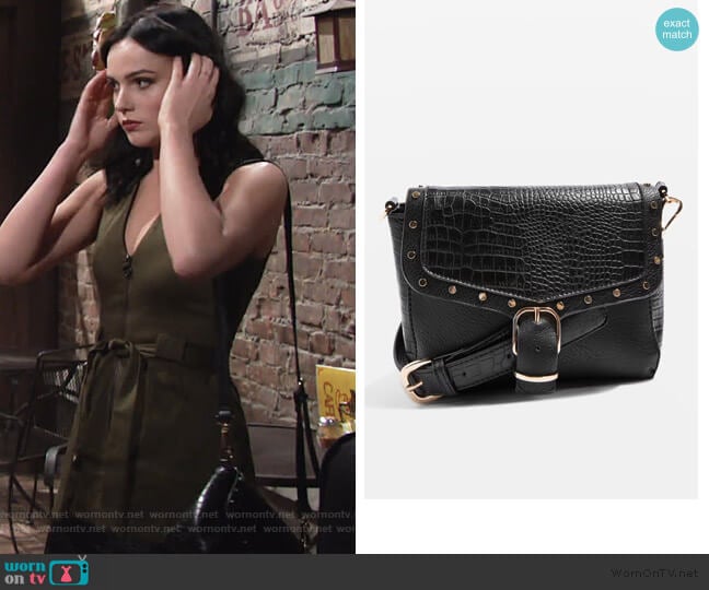 Romeo Crocodile Effect Cross Body Bag by Topshop worn by Tessa Porter (Cait Fairbanks) on The Young and the Restless