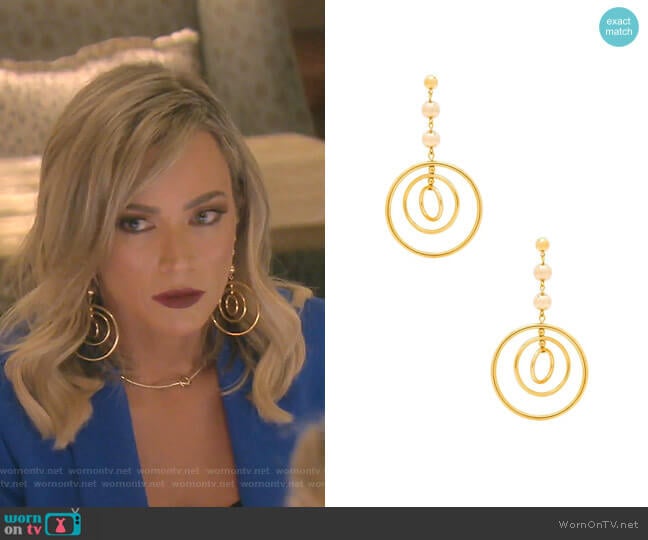 Zelda Earrings 2.0 by Vanessa Mooney worn by Teddi Mellencamp Arroyave on The Real Housewives of Beverly Hills