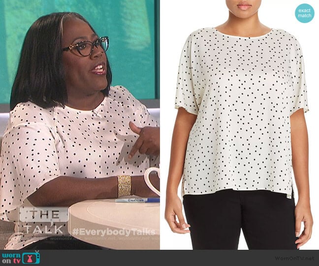 Polka Dot Dolman Top by Vince Camuto worn by Sheryl Underwood on The Talk