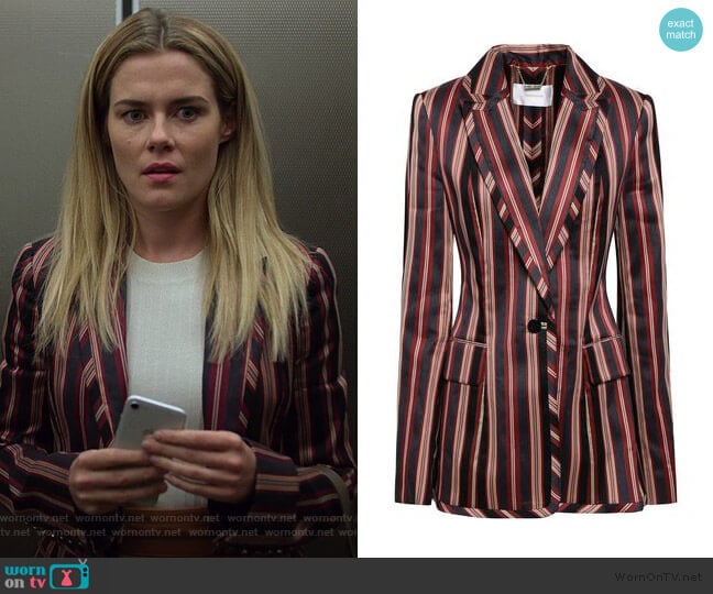 Striped Blazer by Zimmermann worn by Trish Walker (Rachael Taylor) on Jessica Jones