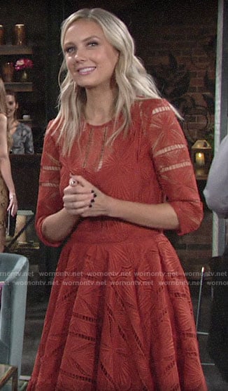 Abby’s orange lace dress on The Young and the Restless