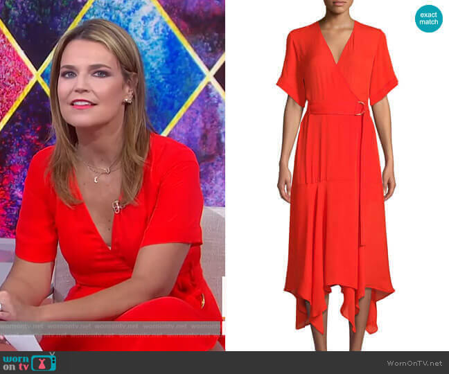 WornOnTV: Savannah’s red belted midi dress on Today | Savannah Guthrie ...