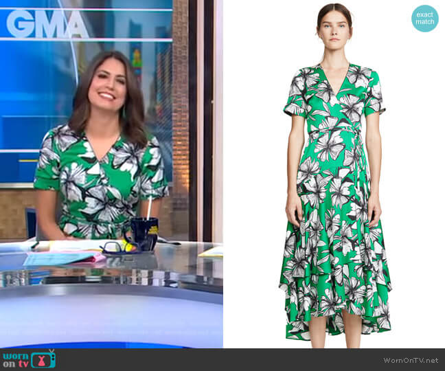 WornOnTV: Cecilia’s green floral wrap dress on Good Morning America ...