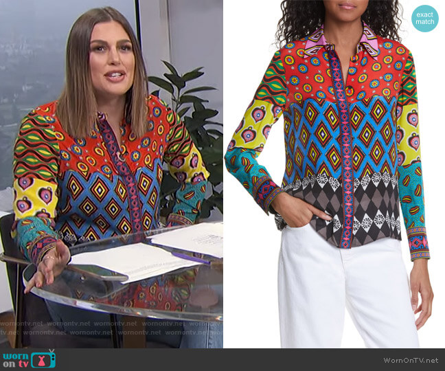 Willa Blouse by Carla Kranendonk X Alice + Olivia worn by Carissa Loethen Culiner on E! News