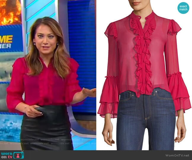 Odele Blouse by Alice + Olivia worn by Ginger Zee on Good Morning America