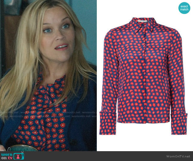 Alice + Olivia Daisy Print Shirt worn by Madeline Martha Mackenzie (Reese Witherspoon) on Big Little Lies