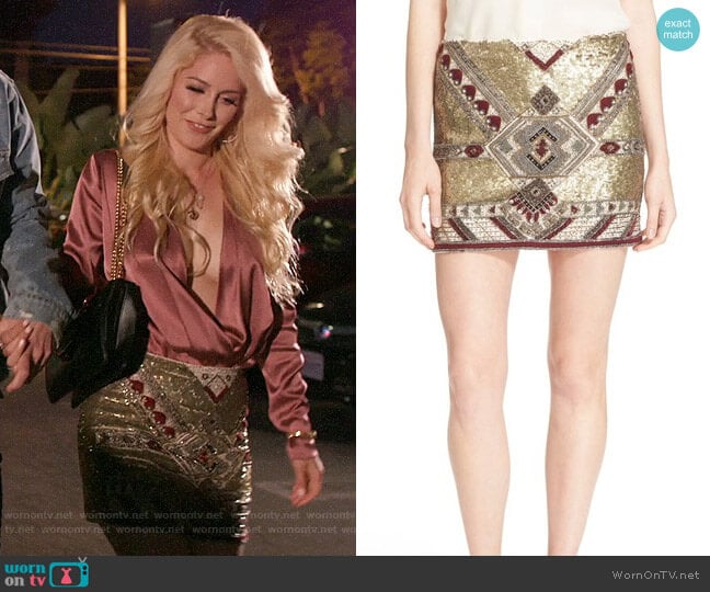 Alice + Olivia Elana Embellished Skirt worn by Heidi Montag (Heidi Montag) on The Hills New Beginnings