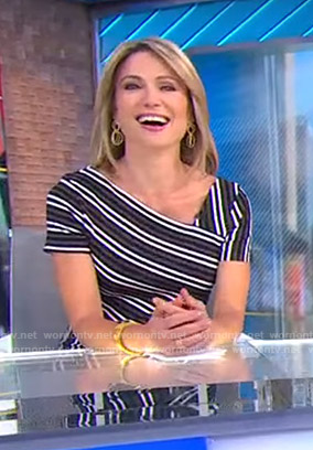Amy’s asymmetric striped dress on Good Morning America