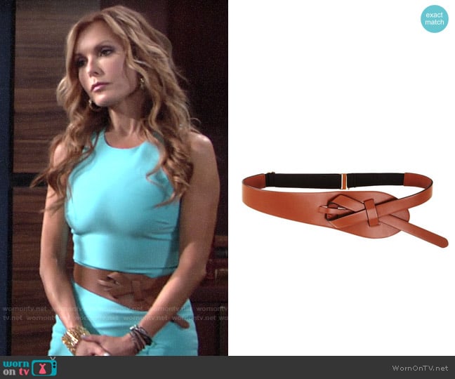 Bcbgmaxazria Looped Faux Leather Waist Belt worn by Lauren Fenmore (Tracey Bregman) on The Young and the Restless