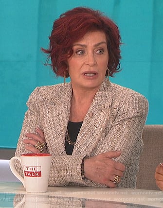 Sharon’s tweed blazer on The Talk