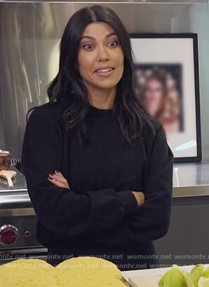 Kourtney’s black cropped sweatshirt on Keeping Up with the Kardashians