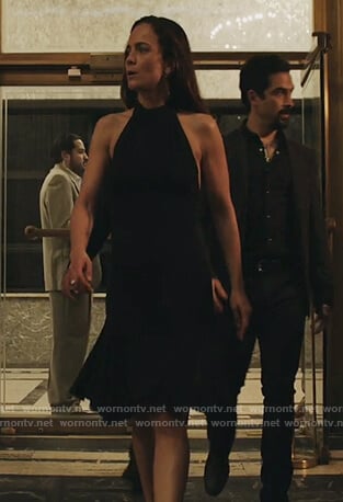 Teresa's black halter dress on Queen of the South