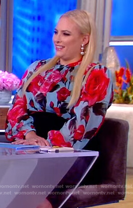 Meghan’s blue rose print blouse on The View
