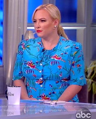 Meghan’s blue floral dress with pearl buttons on The View