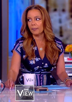 Sunny’s blue print dress on The View