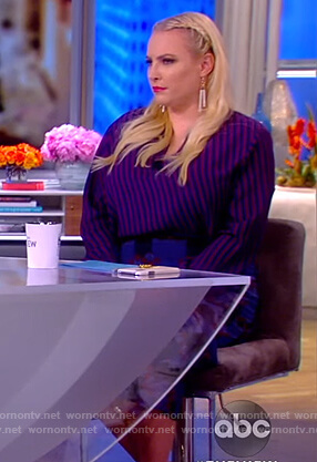 Meghan's striped top and print skirt on The View