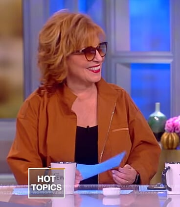 Joy’s brown belted jacket on The View