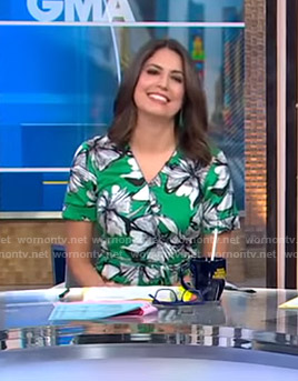 Cecilia’s green floral wrap dress on Good Morning America