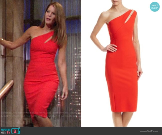 Chiara Boni La Petite Robe One-Shoulder Bodycon Dress worn by Phyllis Summers (Michelle Stafford) on The Young and the Restless