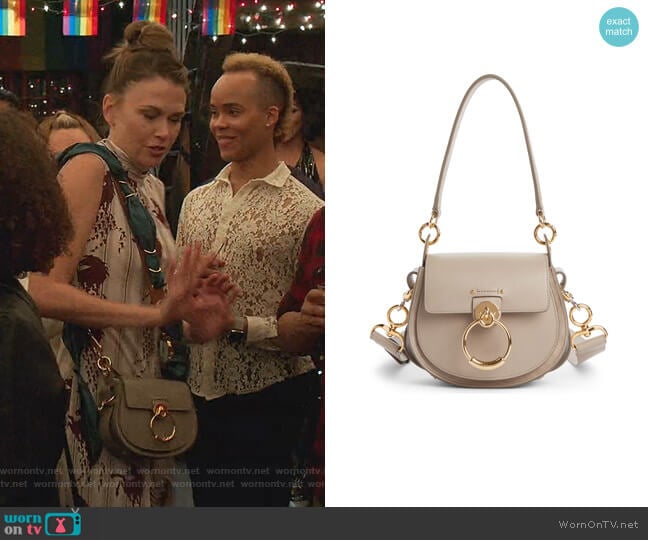 Small Tess Calfskin Leather Shoulder Bag by Chloe worn by Liza Miller (Sutton Foster) on Younger