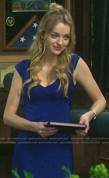 Claire's blue bandage dress on Days of our Lives